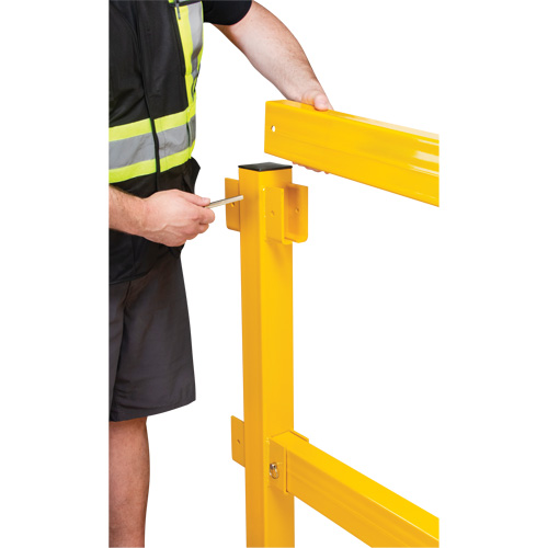 End Post for Light-Duty Guard Rails, Steel, 42" H, Safety Yellow Southpoint Industrial Supply