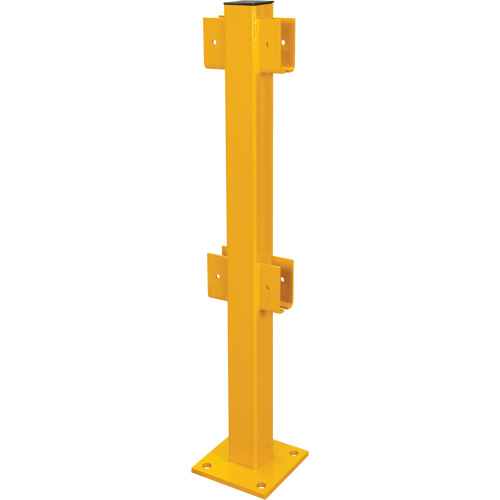In-Line Post for Light-Duty Guard Rails, Steel, 42" H, Safety Yellow Southpoint Industrial Supply