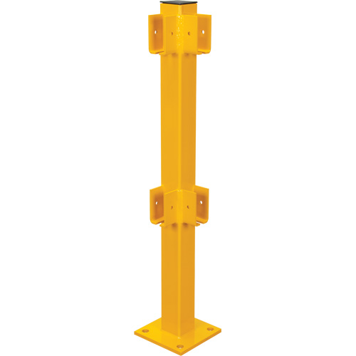 Corner Post for Light-Duty Guard Rails, Steel, 42" H, Safety Yellow Southpoint Industrial Supply