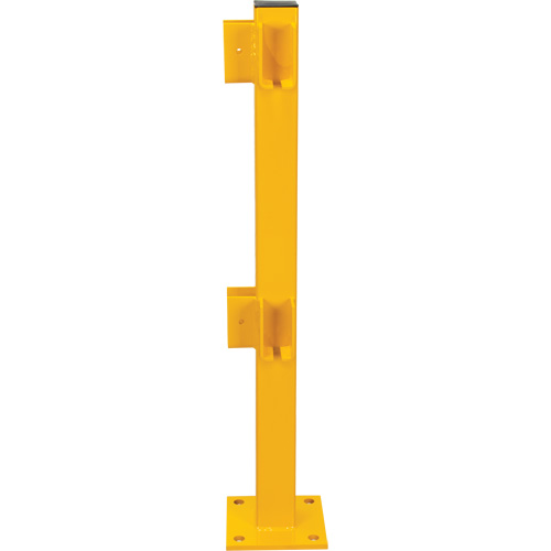 Corner Post for Light-Duty Guard Rails, Steel, 42" H, Safety Yellow Southpoint Industrial Supply
