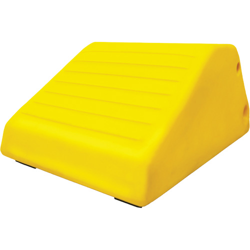 255 Ton Large Equipment Wheel Chock with Handle & Hole, Urethane, Yellow Southpoint Industrial Supply