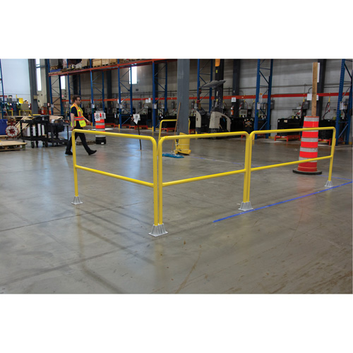 Safety Gate Railing, Steel, 48" L x 42" H, Yellow Southpoint Industrial Supply