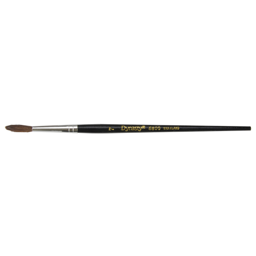 Black Pointed Bristle Artist Brush, 4 mm Brush Width, Camel Hair, Wood Handle Southpoint Industrial Supply