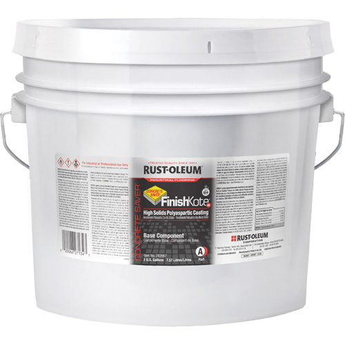 Concrete Saver&reg; FinishKote 80 High Solids Polyaspartic Floor Coating Part A, Pail, Clear/Tint Base Southpoint Industrial Supply