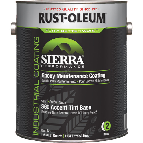 Sierra Performance S60 Water-Based Epoxy Maintenance Coating Accent Base, Gallon, Tint Base Southpoint Industrial Supply