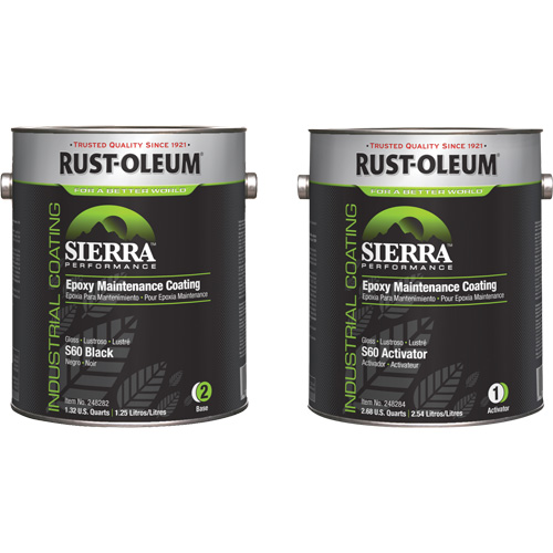 Trousse de rev&ecirc;tement dentretien &eacute;poxydique &agrave; base deau Sierra S60, Gallon, Noir Southpoint Industrial Supply