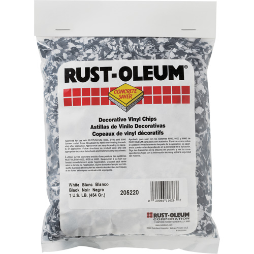 Pastilles de vinyle d&eacute;coratives Concrete Saver, 0,5 kg, Sac, M&eacute;lange noir/blanc Southpoint Industrial Supply