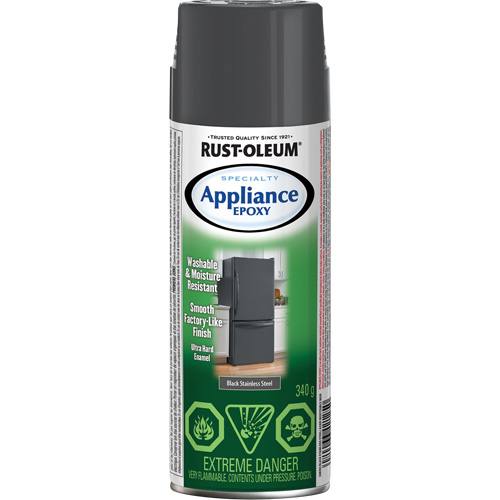 Rev&ecirc;tement &eacute;poxyde sp&eacute;cialis&eacute; pour &eacute;lectrom&eacute;nagers, Canette a&eacute;rosol, Acier inoxydable noir Southpoint Industrial Supply