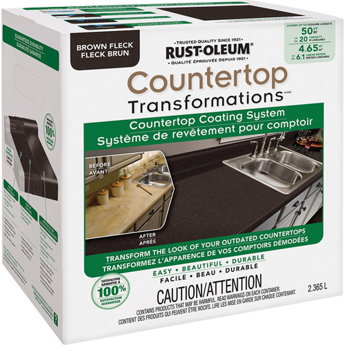Syst&egrave;me de rev&ecirc;tement mouchet&eacute; pour comptoir Countertop Transformations, 2,37 L, Trousse, Tache brune Southpoint Industrial Supply
