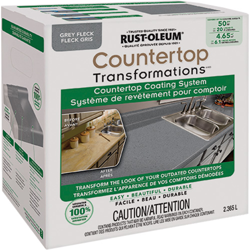 Syst&egrave;me de rev&ecirc;tement mouchet&eacute; pour comptoir Countertop Transformations, 2,37 L, Trousse, Molleton gris Southpoint Industrial Supply