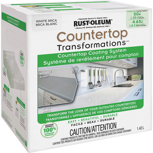 Syst&egrave;me de rev&ecirc;tement au mica pour comptoir Countertop Transformations, 1,42 L, Trousse, Mica blanc Southpoint Industrial Supply