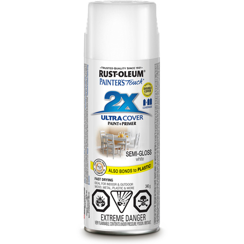Painter's Touch&reg; Ultra Cover Paint, White, Semi-Gloss, Aerosol Can Southpoint Industrial Supply