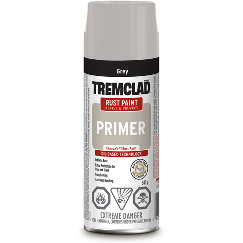 Tremclad&reg; Rust Primer Spray, Grey, Very Flat, Aerosol Can Southpoint Industrial Supply