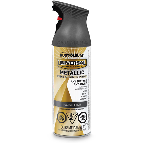 Universal&reg; Spray Paint, Soft Iron, Flat/Metallic, Aerosol Can Southpoint Industrial Supply