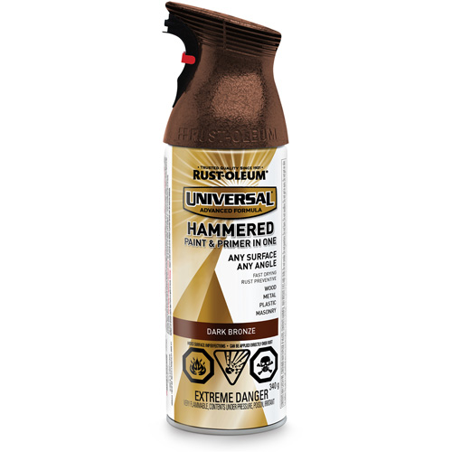 Universal&reg; Paint & Primer In One, Dark Bronze, Hammered, Aerosol Can Southpoint Industrial Supply