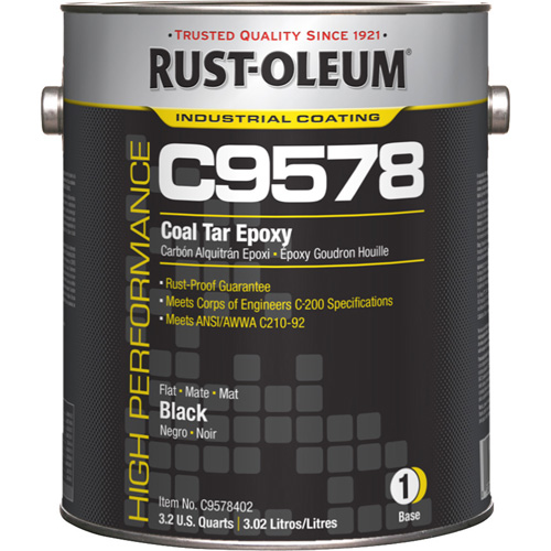 Composant de base pour rev&ecirc;tement &eacute;poxydique &agrave; base de goudron de houille et &agrave; haute teneur en solides du syst&egrave;me C9578, Noir, Gallon Southpoint Industrial Supply