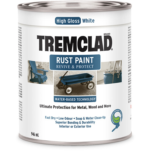 Peinture antirouille &agrave; base d'eau Tremclad, 946 ml, Canette, Blanc Southpoint Industrial Supply