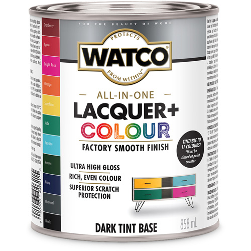 Composant de base fonc&eacute; pour finition laqu&eacute;e + couleur tout-en-un Watco, 946 ml, Base &agrave; teinte fonc&eacute;e, Tr&egrave;s brillant Southpoint Industrial Supply