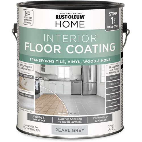 Couche de fond pour syst&egrave;me de rev&ecirc;tement de plancher int&eacute;rieur &agrave; la maison, 3,78 L, &agrave; l'eau, Tr&egrave;s mat, Gris Southpoint Industrial Supply