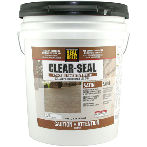 Seal-Krete&reg; Protective Sealer, 18.93 L, Water-Based, Satin, Clear Southpoint Industrial Supply