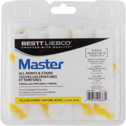 Master Yellow Stripe Mini Roller, 10 mm (3/8") Nap, 101.6 mm (4") L Southpoint Industrial Supply