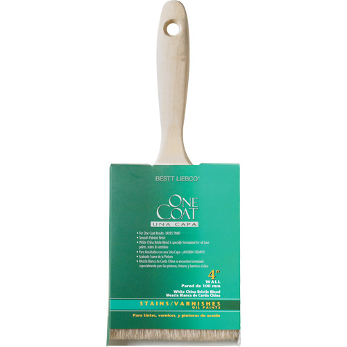 One Coat Trim & Wall Brush, White China, Wood Handle, 4" Width Southpoint Industrial Supply