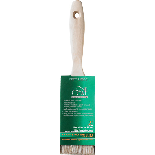 One Coat Trim & Wall Brush, White China, Wood Handle, 2" Width Southpoint Industrial Supply