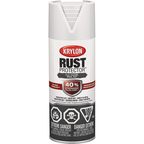 Rust Protector&reg; Enamel Paint, White, Very Flat, 12 oz., Aerosol Can Southpoint Industrial Supply