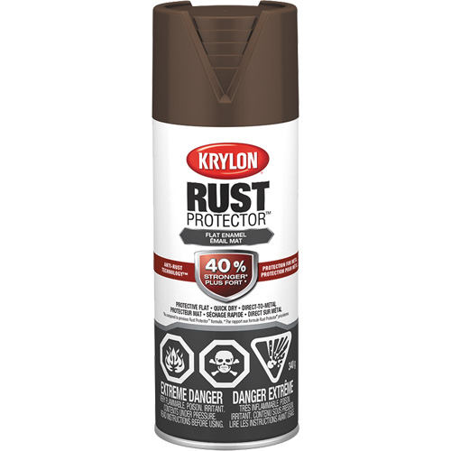 Rust Protector&reg; Enamel Paint, Leather Brown, Very Flat, 12 oz., Aerosol Can Southpoint Industrial Supply
