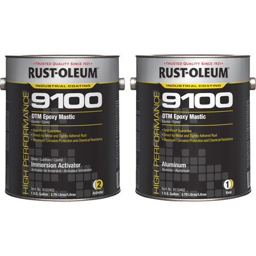9100 System DTM Epoxy Mastic Base & Activator Kit, Aluminum, Gallon Southpoint Industrial Supply