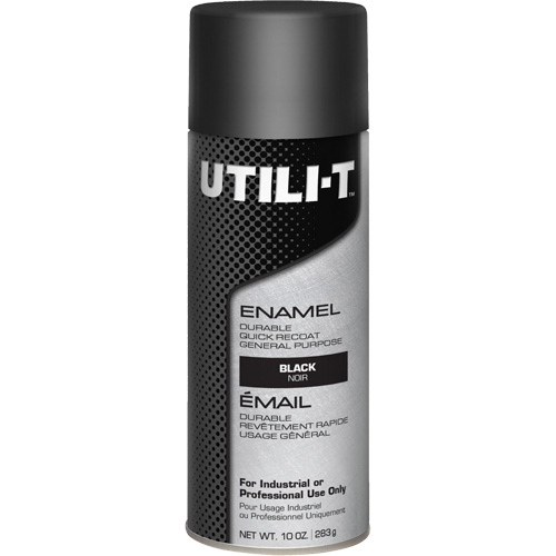 Peinture-&eacute;mail en a&eacute;rosol polyvalent UTILI-T, Noir, Brillant, 10 oz/283 g, Canette a&eacute;rosol Southpoint Industrial Supply