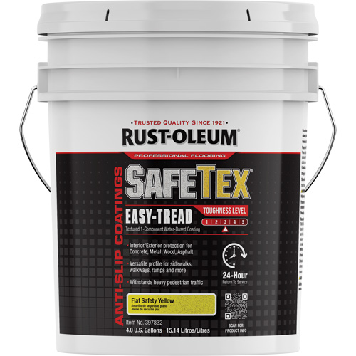 SafeTex&reg; Easy-Tread Acrylic Coating, 4 gal., Water-Based, Flat/Textured, Yellow Southpoint Industrial Supply