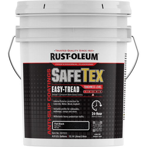 Rev&ecirc;tement d'acrylique SafeTex Easy-Tread, 4 gal., &agrave; l'eau, Plat/Textur&eacute;, Noir Southpoint Industrial Supply