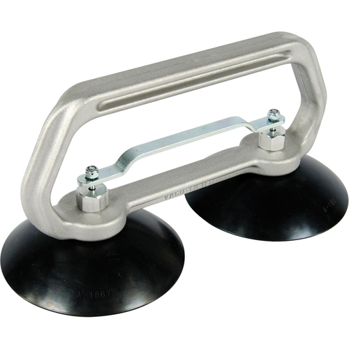 Vacuum Cups - Heavy-Duty Double Cup, 75 lbs. Capacity, 5", Pull-bar, 10" Handle Length Southpoint Industrial Supply