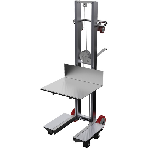 Platform Lift Stacker, Hand Winch Operated, 400 lbs. Capacity, 60" Max Lift Southpoint Industrial Supply