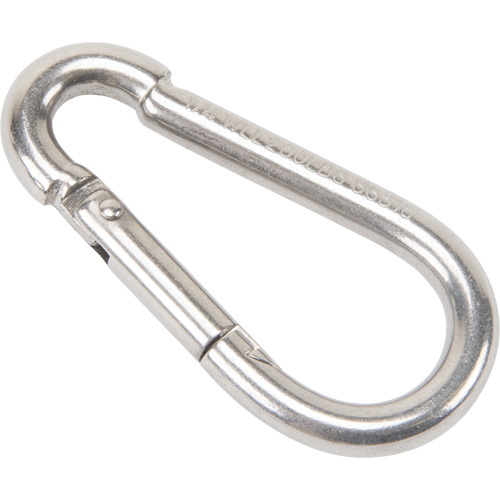 Mousqueton en acier inoxydable, 260 lb (0,13 tonne) Charge d'utilisation max., 1/4" Taille, 3/8" Oeil Southpoint Industrial Supply