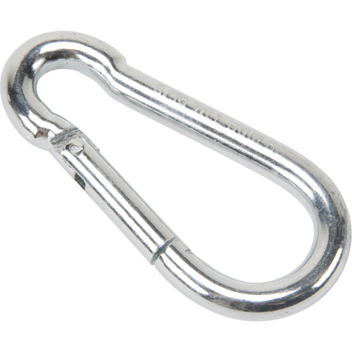 Mousqueton zingu&eacute;, 500 lb (0,25 tonne) Charge d'utilisation max., 5/16" Taille, 1/2" Oeil Southpoint Industrial Supply