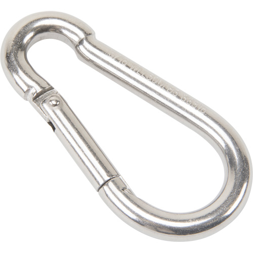 Mousqueton en acier inoxydable, 500 lb (0,25 tonne) Charge d'utilisation max., 5/16" Taille, 1/2" Oeil Southpoint Industrial Supply