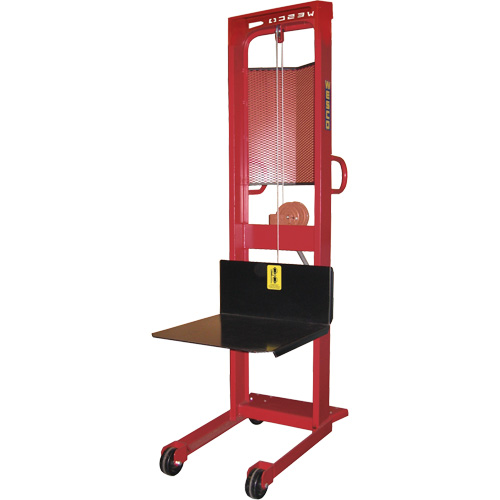 Winch Stacker, Hand Winch Operated, 1000 lbs. Capacity, 70" Max Lift Southpoint Industrial Supply