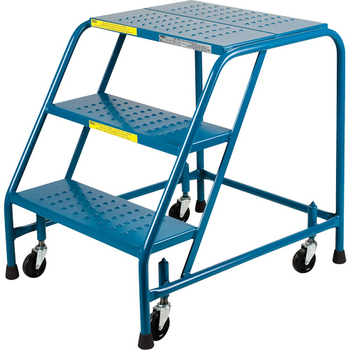 CSA-Certified Rolling Step Ladder, 3 Steps, 22" Step Width, 28" Platform Height, Steel Southpoint Industrial Supply