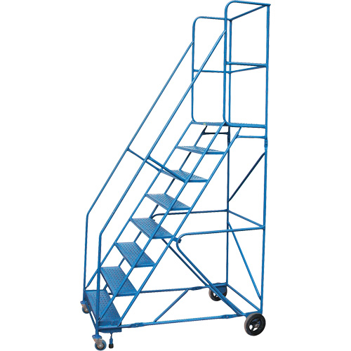 CSA-Certified Rolling Step Ladder with Locking Step, 8 Steps, 30" Step Width, 72" Platform Height, Steel Southpoint Industrial Supply