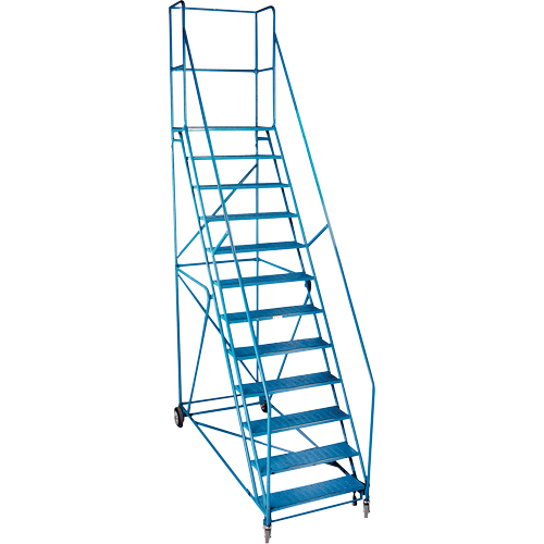CSA-Certified Rolling Step Ladder with Locking Step, 12 Steps, 30" Step Width, 109" Platform Height, Steel Southpoint Industrial Supply