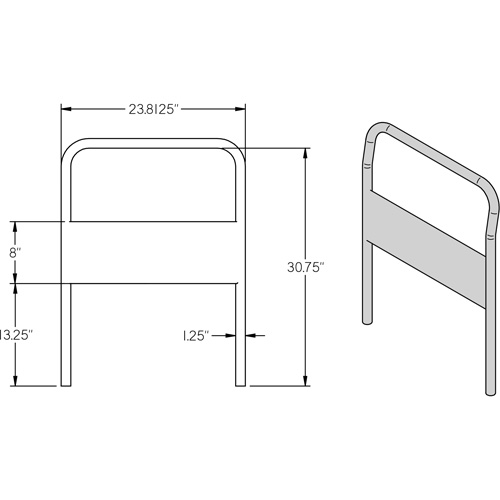 Poign&eacute;e chrom&eacute;e de 24" pour chariot &agrave; plateforme Southpoint Industrial Supply
