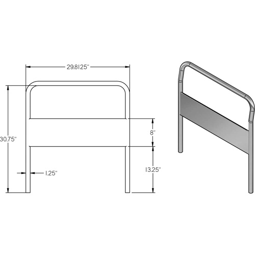 Poign&eacute;e chrom&eacute;e de 30" pour chariot &agrave; plateforme Southpoint Industrial Supply