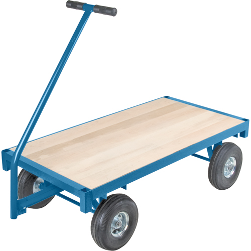 Ergonomic Platform Wagon Trucks, 30" W x 60" L, 45" Handle, 1000 lbs. Capacity, 10" Wheel Dia., Pneumatic Wheels Southpoint Industrial Supply
