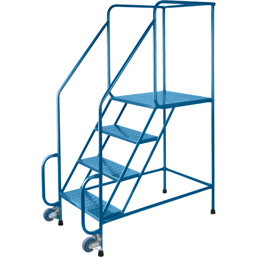 Tilt-N-Roll Ladders, Steel, 4 Steps, 22" Wide, 24" D x 38" H Top Step Southpoint Industrial Supply