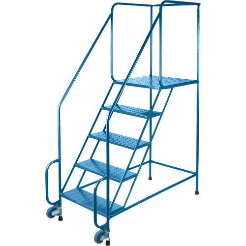 Tilt-N-Roll Ladders, Steel, 6 Steps, 22" Wide, 24" D x 56" H Top Step Southpoint Industrial Supply