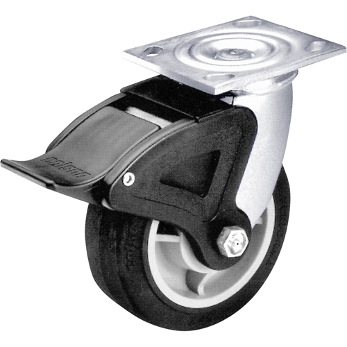 Roulette &agrave; freinage complet, Pivotant avec frein, 6" (152,4 mm), Caoutchouc, 500 lb (227 kg) Southpoint Industrial Supply