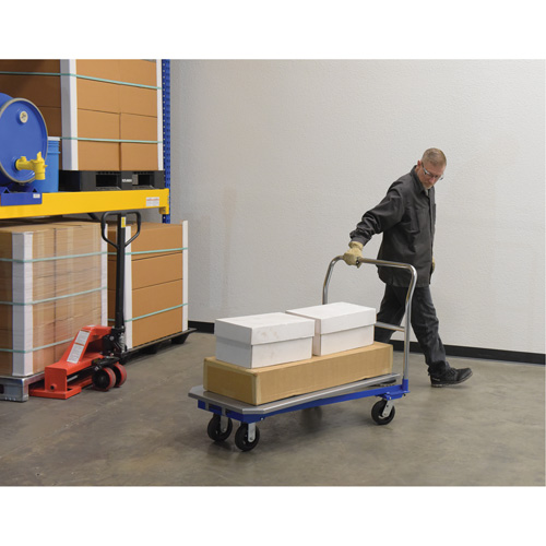 Platform Cart, 48" L x 24" W, 1500 lbs. Capacity, Mold-on Rubber Casters Southpoint Industrial Supply