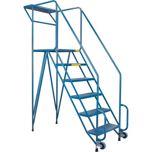 Mechanics/Maintenance Rolling Ladder, Steel, 6 Steps, 57" Platform Height Southpoint Industrial Supply